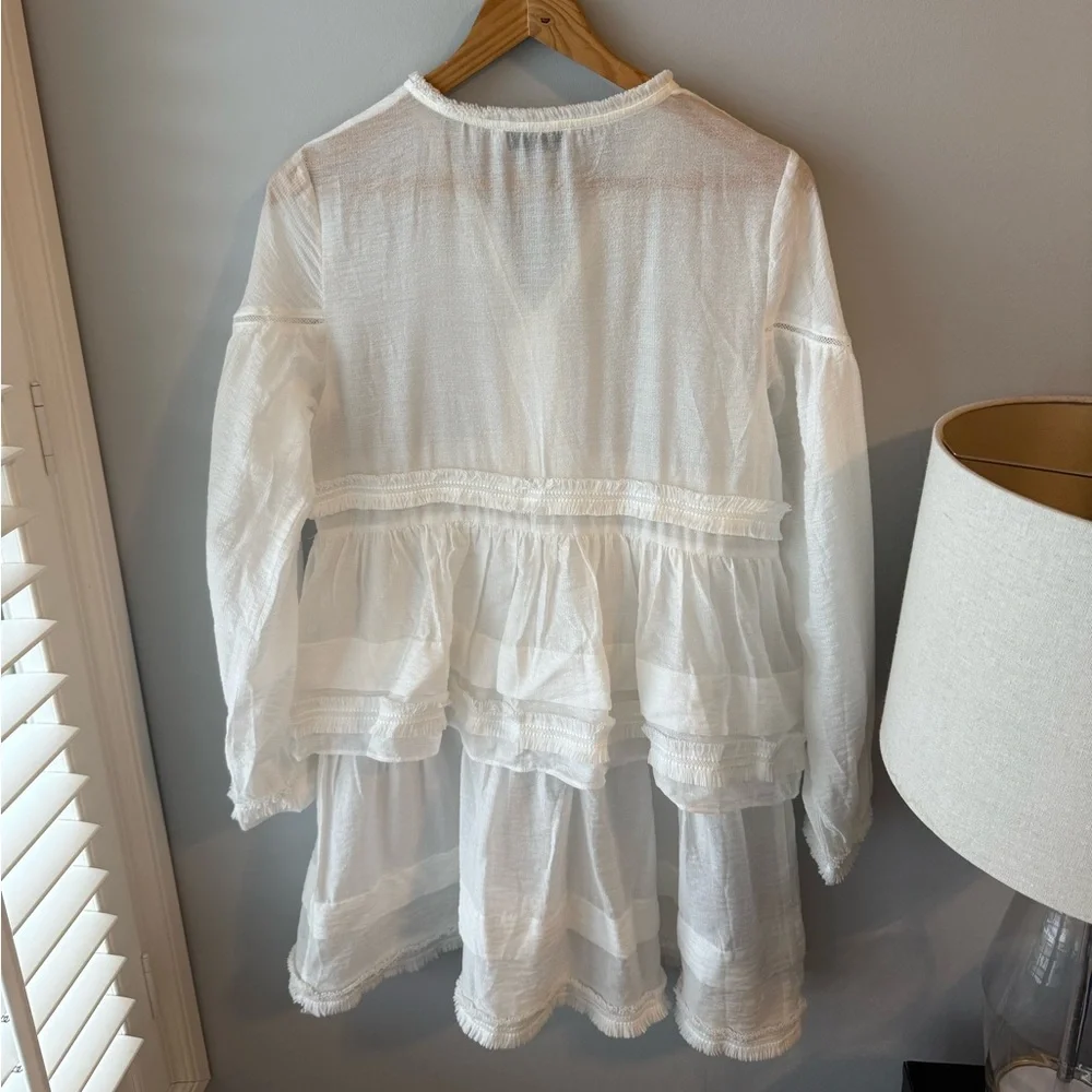 Labelrail‎ x Collyer Twins sheer mini dress with tiered skirt White